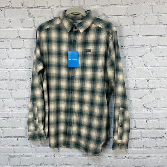 Columbia‎ Men's Vapor Ridge Long Sleeve Shirt, Size Small, Green/Tan/Cream Plaid - Picture 1 of 10